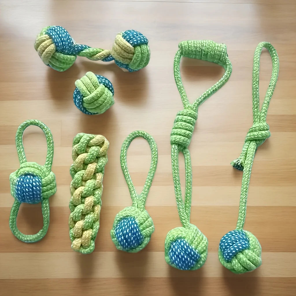 🐶 7er Set Hundeseil Spielzeug – Robuste Knoten Kauspielzeuge