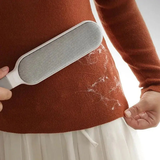 🐾 Doppelseitiger Tierhaarentferner – Manuelle, elektrostatische Fussel- & Tierhaarbürste für Kleidung, Sofa & Teppiche