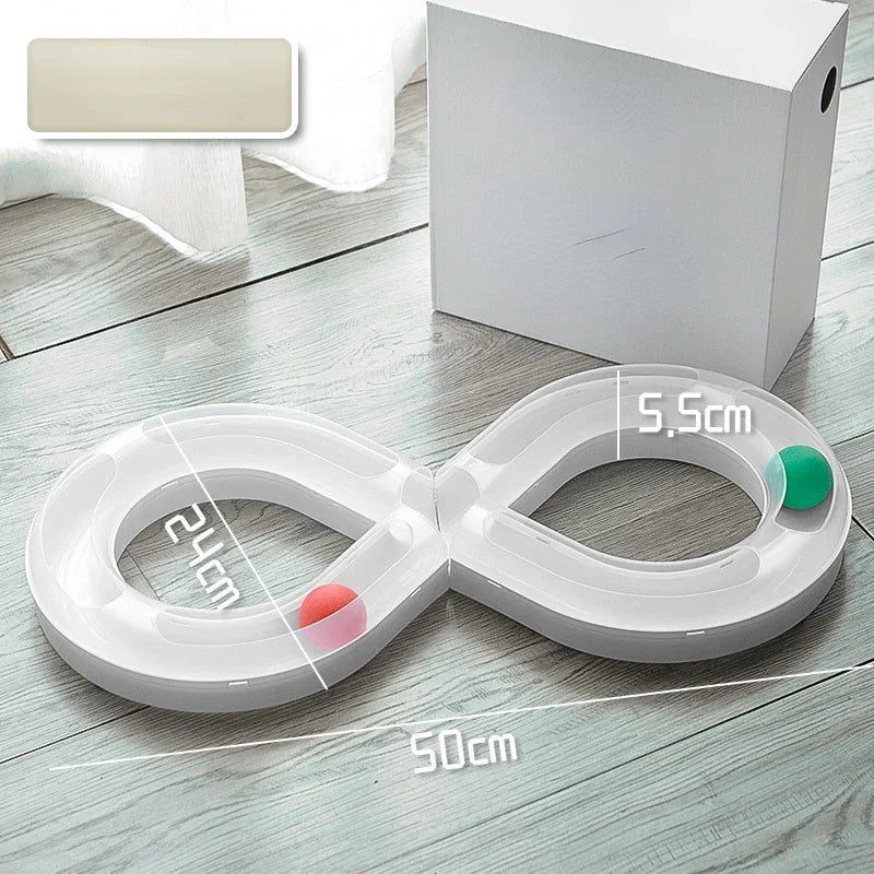 🐱 Interaktives Katzen-Spielzeug – Achtförmige Spielbahn mit Ball