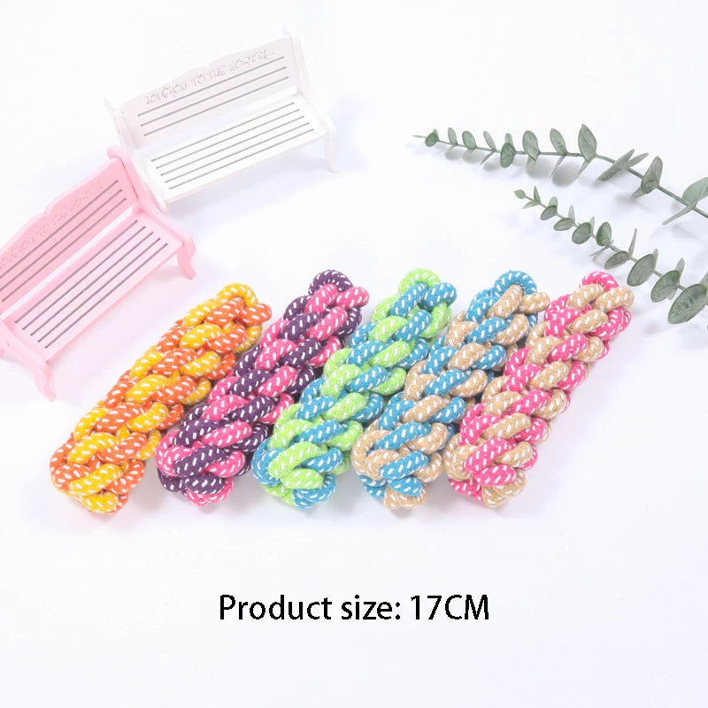 🐾Baumwoll Knoten-Seil Hundespielzeug – Robustes Kauspielzeug zur Zahnpflege für Welpen & Hunde (1 Stück, Farbe zufällig)