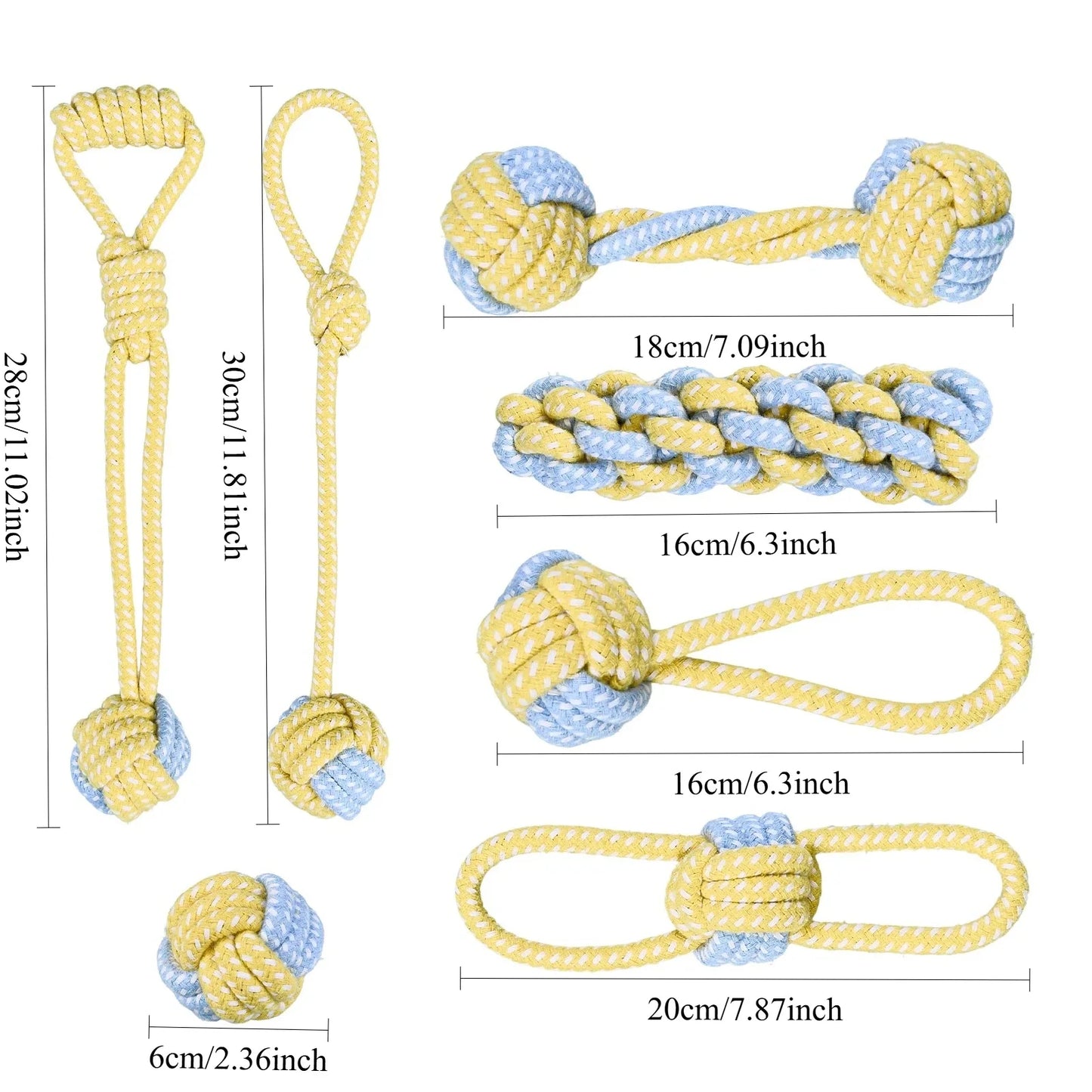 🐶 7er Set Hundeseil Spielzeug – Robuste Knoten Kauspielzeuge